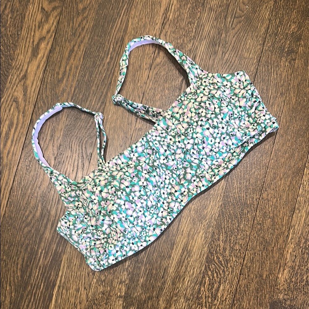 Athleta Purple Floral Bikini Top